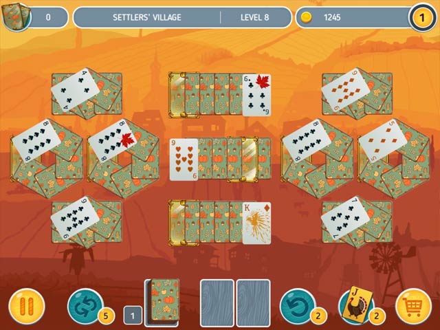 Solitaire Match 2 Cards Thanksgiving Day